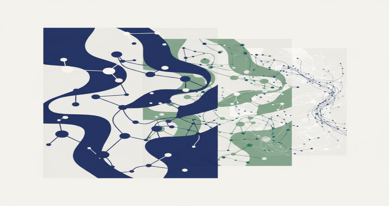 Abstract illustration of layered pattern-matching